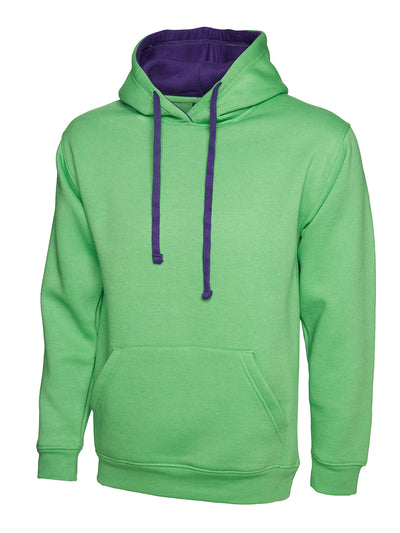 Uneek UC507 300GSM Unisex Polyester Cotton Contrast Hooded Sweatshirt