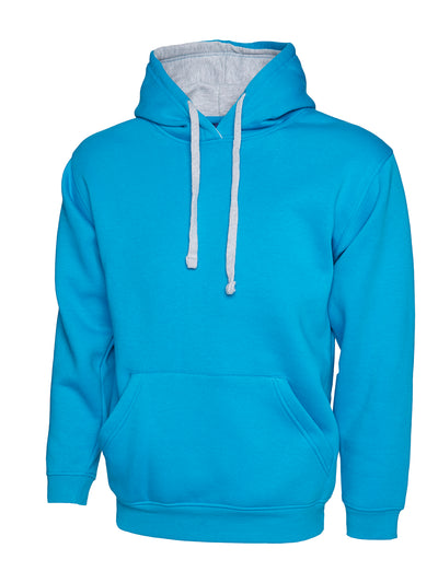 Uneek UC507 300GSM Unisex Polyester Cotton Contrast Hooded Sweatshirt