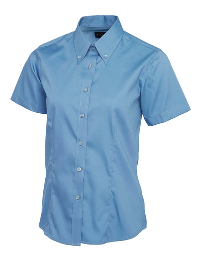 Uneek UC704 140GSM Women's Polyester Combed Cotton Ladies Pinpoint Oxford Half Sleeve Shirt